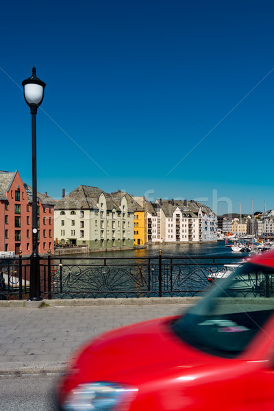 Starych Norwegia skandynawia Europie widoku Zdjęcia stock © kyolshin