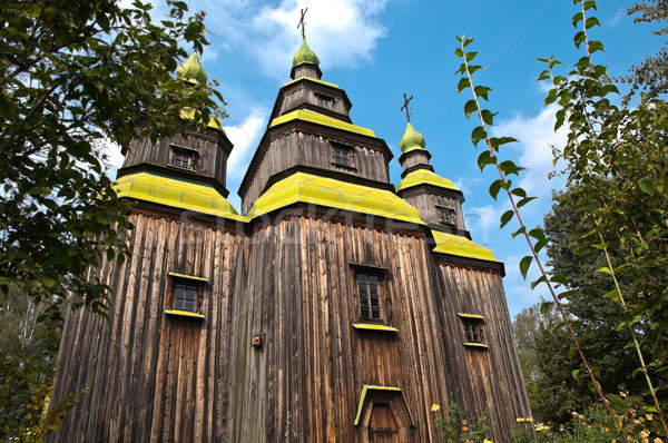 Vechi biserică pădure frumos albastru Imagine de stoc © kyolshin