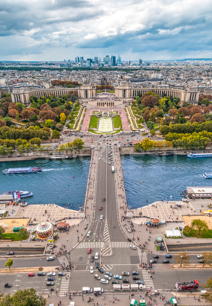 Vedere Paris Turnul Eiffel râu la Imagine de stoc © kyolshin