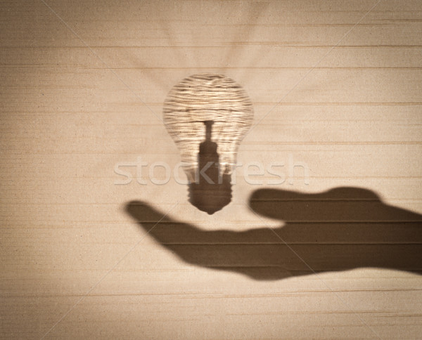 incandescent light bulb on human hand Stock photo © kyolshin