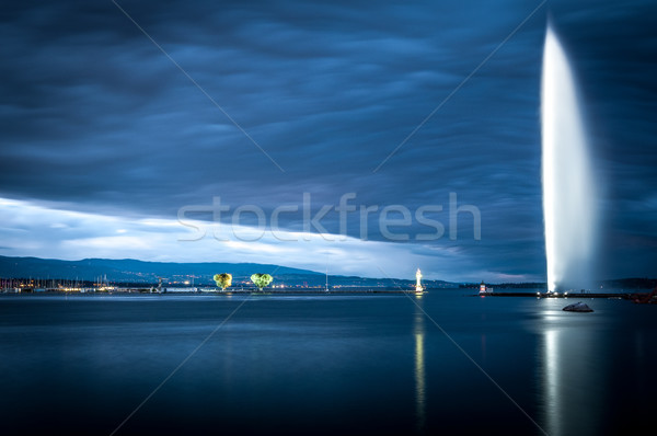 Famous fountain in Geneva. Stock photo © kyolshin