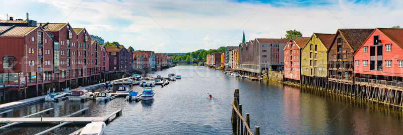 Trondheim old city view. Norway, Scandinavia, Europe Stock photo © kyolshin