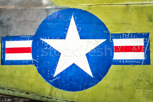 Wojskowych płaszczyzny star naszywka podpisania samolot Zdjęcia stock © kyolshin