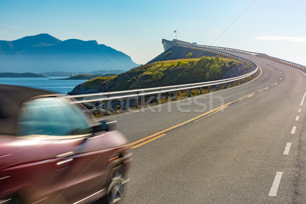 Car on Atlantic Road in Norway, Europe Stock photo © kyolshin