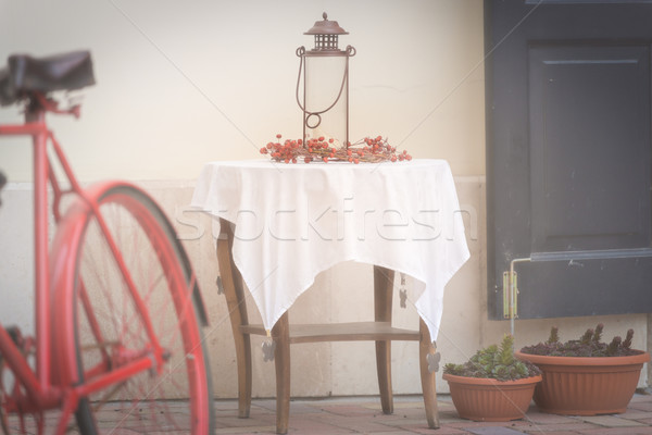 Old bicycle in stree of Budapest, Europe. Stock photo © kyolshin