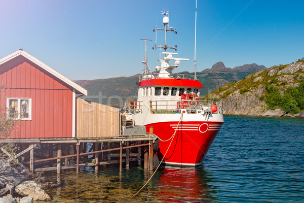 Buque muelle Noruega Europa primer plano Foto stock © kyolshin