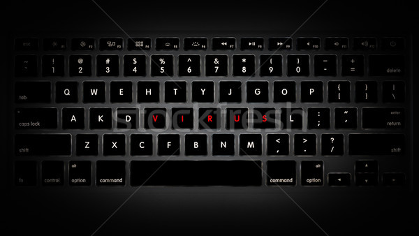 Computer keyboard and word virus made of keys. Stock photo © kyolshin