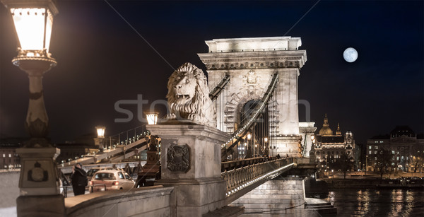 Chain bridge in Budapest, Hungary, Europe. Stock photo © kyolshin