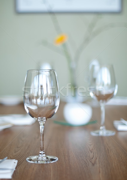 empty goblets on table Stock photo © kyolshin