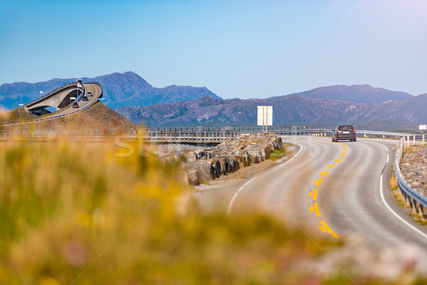 Car on Atlantic Road in Norway, Europe Stock photo © kyolshin