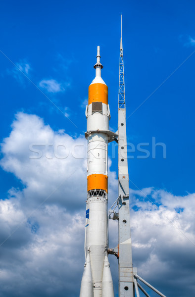 Stok fotoğraf: Uzay · roket · başlatmak · yatak · hazır · mavi