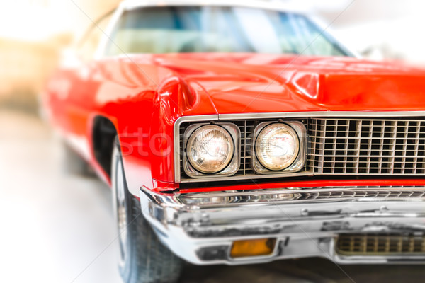 Close Up Detail of Shiny Red Classic Car. Stock photo © kyolshin