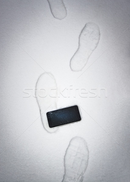 Broken phone in snow Stock photo © kyolshin
