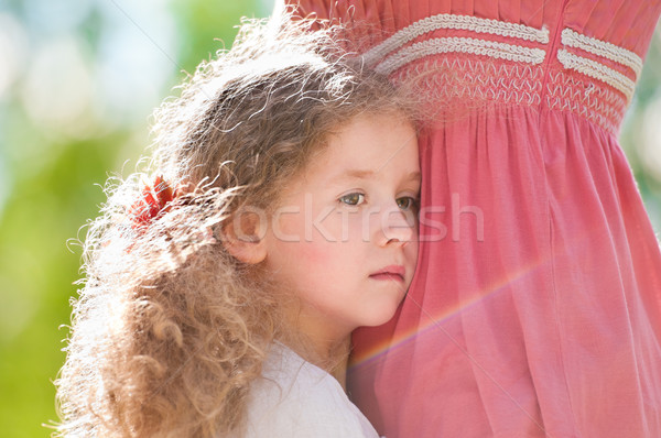 Stock photo: daugher hugging her mother