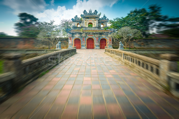 Beautiful gate to Citadel of Hue in Vietnam, Asia. Stock photo © kyolshin