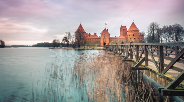 Sceniczny widoku zamek Litwa starych cichy Zdjęcia stock © kyolshin