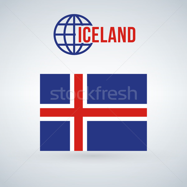 Flag of the Iceland. vector illustration isolated on modern background with shadow. Stock photo © kyryloff