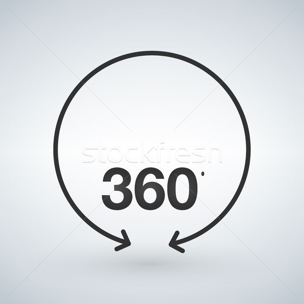 360 degree view of vector circle arrows isolated. Signs with arrows to indicate the rotation or pano Stock photo © kyryloff