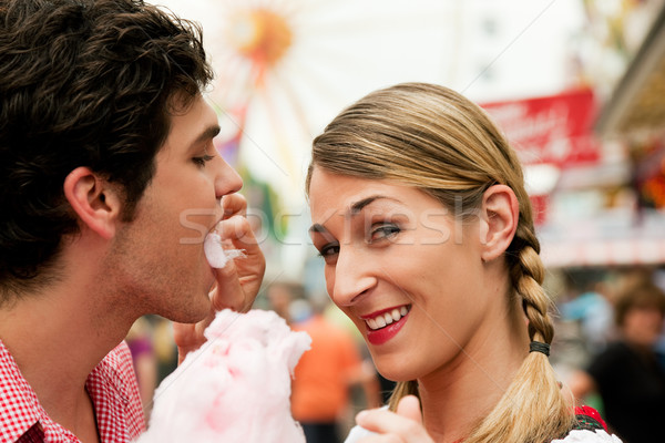 Couple with cotton candy Stock photo © Kzenon