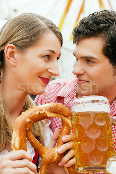 Couple in a beer tent Stock photo © Kzenon