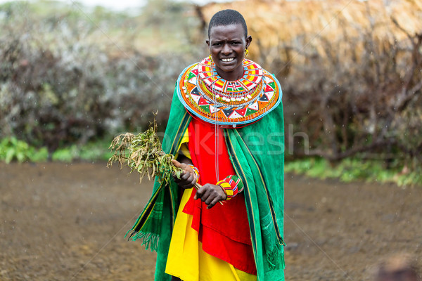 Massai woman standing in her village Stock photo © Kzenon