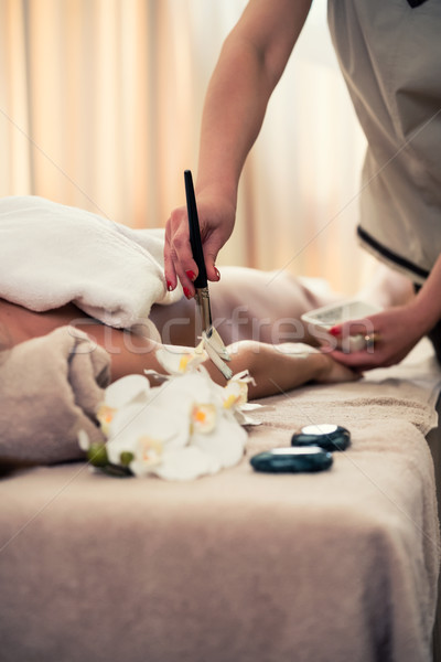 Vrouw asian behandeling massage bed Stockfoto © Kzenon
