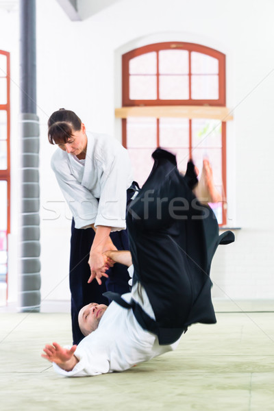 Stok fotoğraf: Adam · kadın · kavga · aikido · dövüş · sanatları · okul