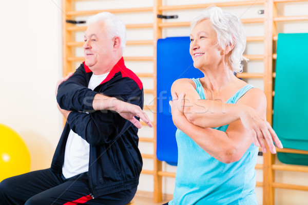 Senior people in fitness exercise Stock photo © Kzenon