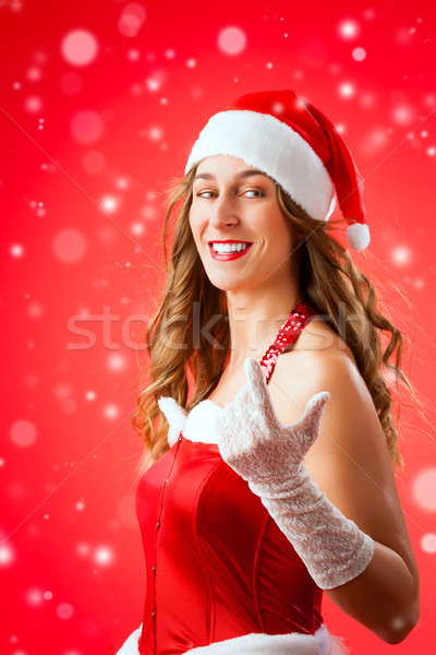 Santa Claus woman wanting you to come over Stock photo © Kzenon