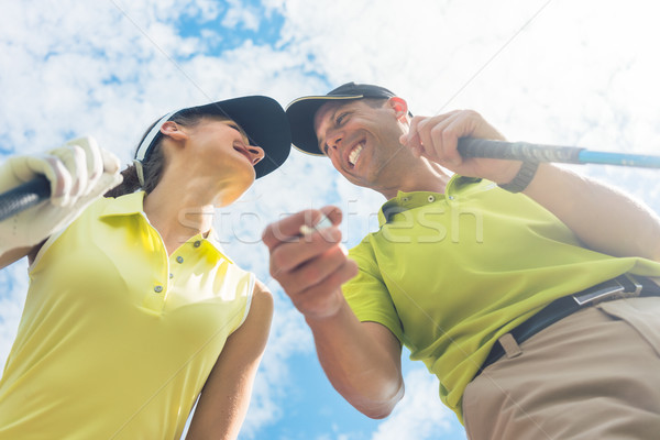 Portre genç kadın gülen profesyonel golf oyun Stok fotoğraf © Kzenon