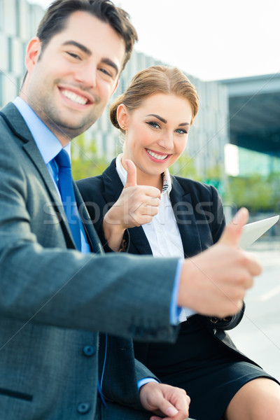 Businesspeople working outdoor Stock photo © Kzenon