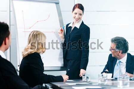 Foto stock: Negocios · reunión · gente · de · la · oficina · de · trabajo · documento · oficina