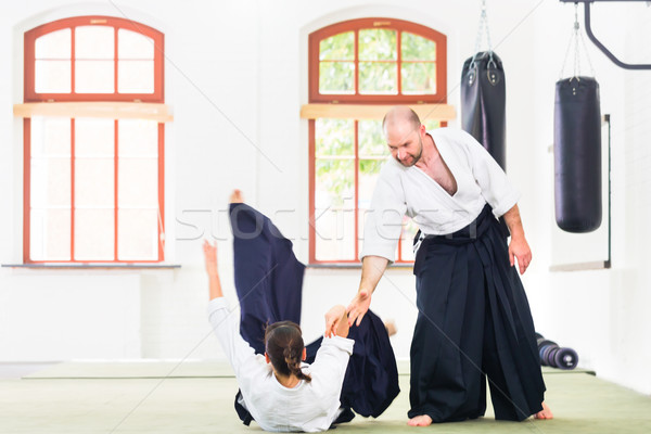 Homem mulher aikido artes marciais escolas Foto stock © Kzenon