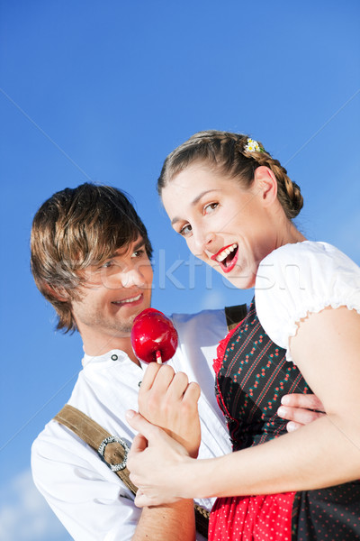 Couple in Tracht on Dult or Oktoberfest Stock photo © Kzenon