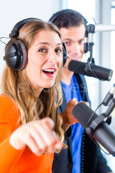 radio presenters in radio station on air Stock photo © Kzenon