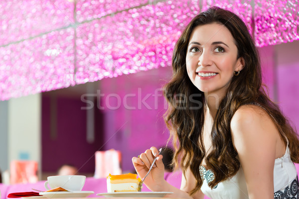 Young woman in ice cream parlor Stock photo © Kzenon