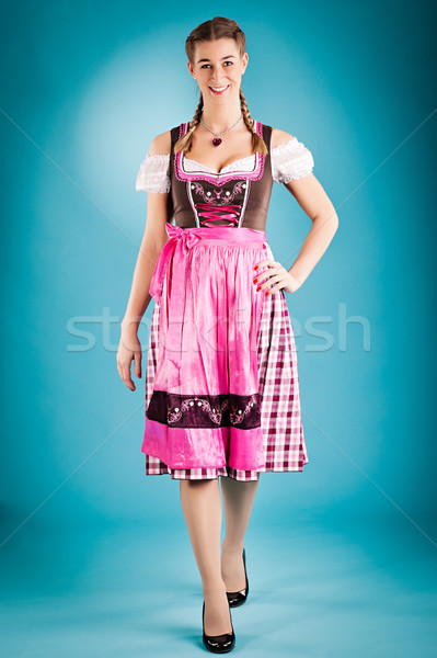 woman in traditional clothes - dirndl or tracht Stock photo © Kzenon