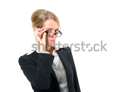 Young woman with white background looking at viewer Stock photo © Kzenon