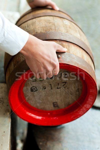 Bier vat brouwerij traditioneel teer toonhoogte Stockfoto © Kzenon
