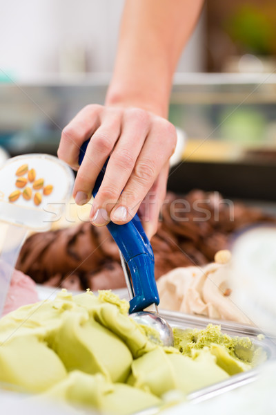 Parlor with many different sorts of ice cream Stock photo © Kzenon