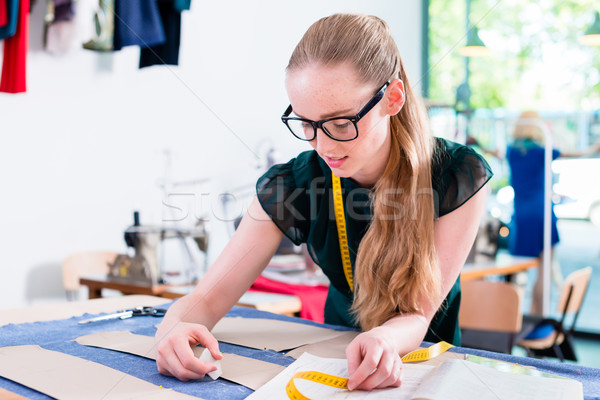 Alfaiate padrão design de moda pano trabalhar estudante Foto stock © Kzenon