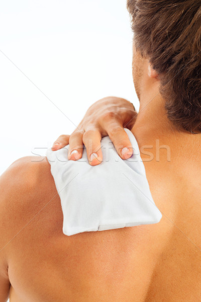 Young man with coolpack on his shoulder Stock photo © Kzenon