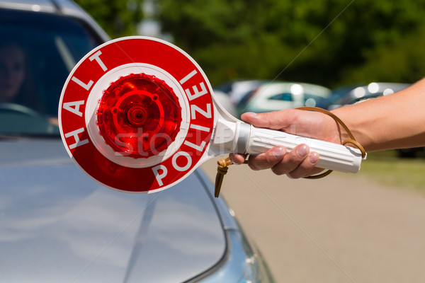 Police - policeman or cop stop car Stock photo © Kzenon