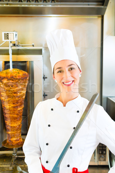 Kebab - hot Doner with fresh ingredients Stock photo © Kzenon