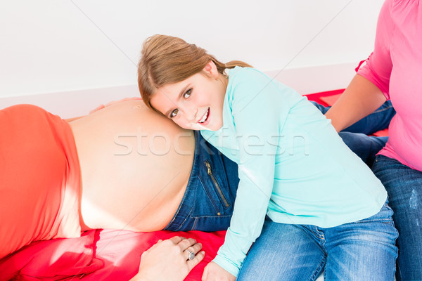 on baby-bump of pregnant woman Stock photo © Kzenon