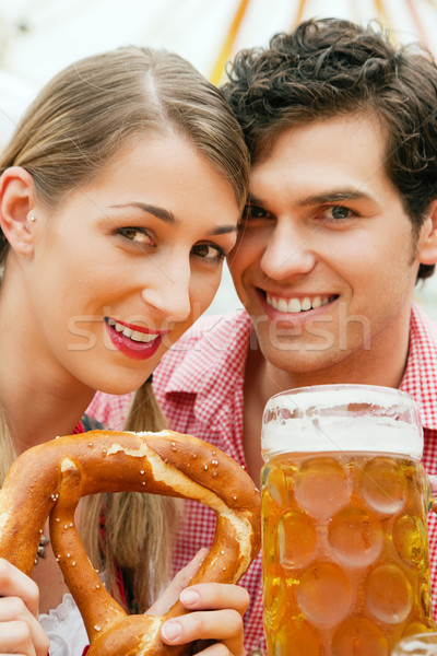 Couple in a beer tent Stock photo © Kzenon