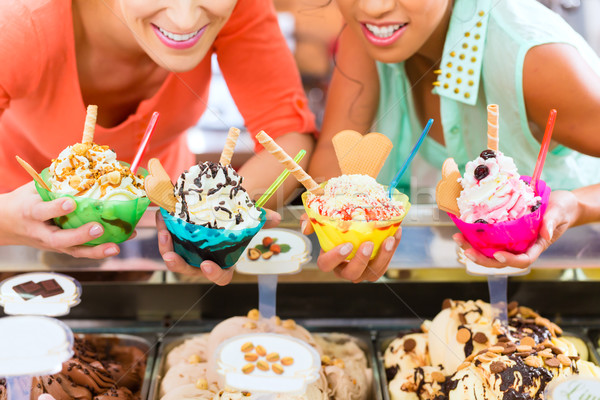 Parlor with many different sorts of ice cream Stock photo © Kzenon