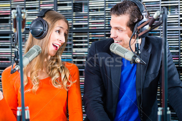 radio presenters in radio station on air Stock photo © Kzenon