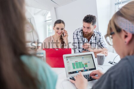 Reliable young co-workers thinking of solutions and successful ideas Stock photo © Kzenon