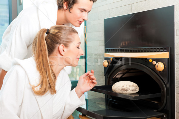 Stock photo: Man and woman in a bread sauna